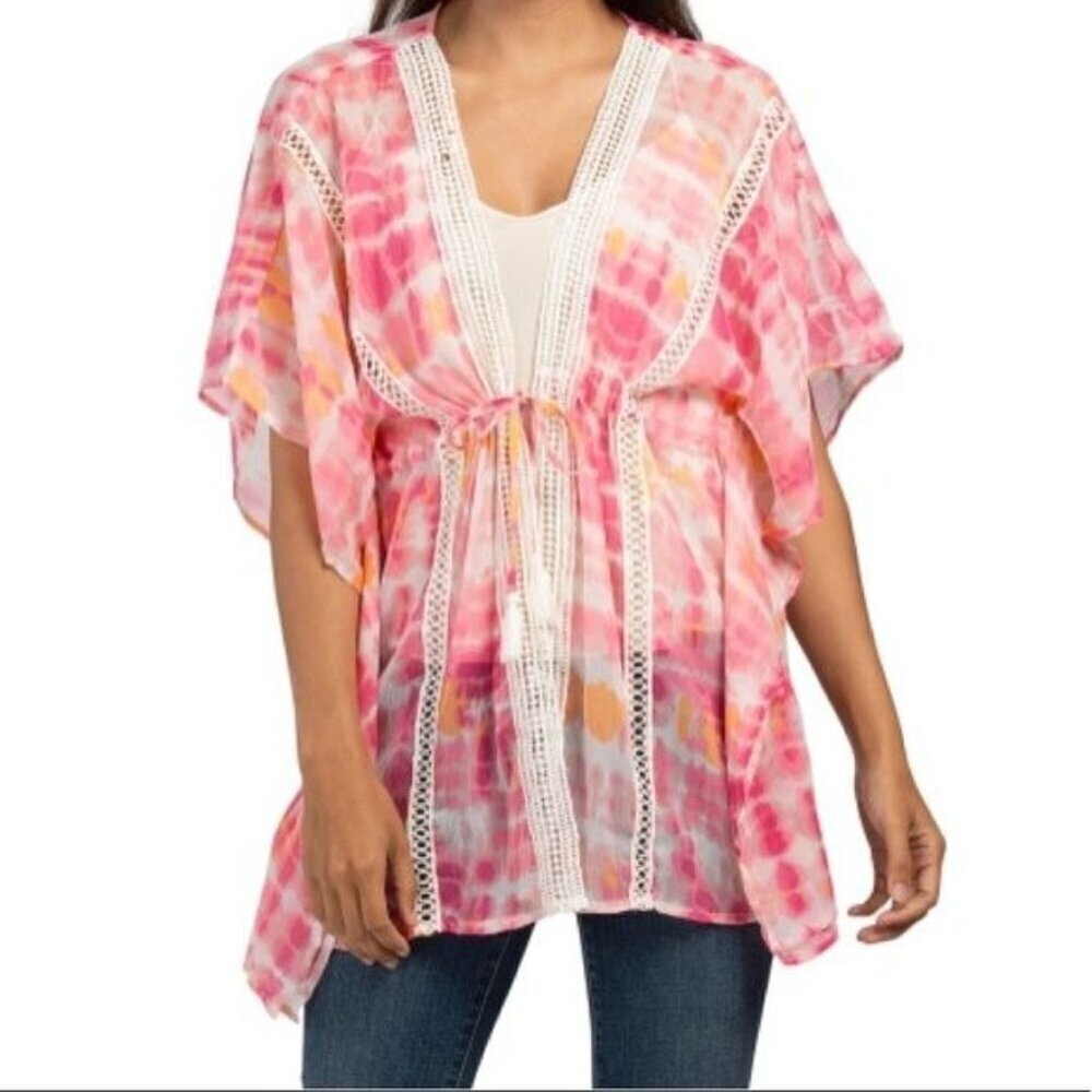 NEW STEVE MADDEN Tie Dye Kimono Swim Cover Up